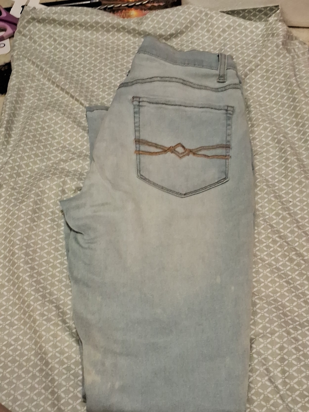 Mudd Light Blue Denim Jeans with Brown Stitching